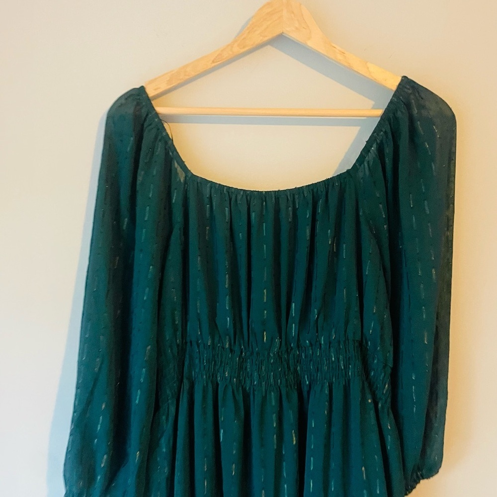 Skies Are Blue Emerald Long Sleeve Dress - Picture 8 of 9